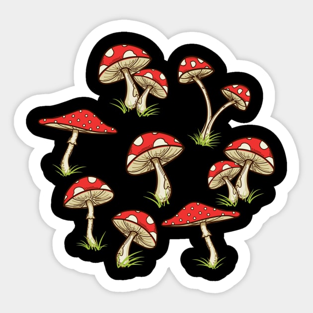 Speckled Mushroom Pattern Sticker by Jonathan Wightman